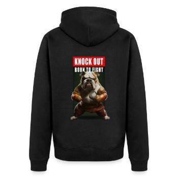 Cool drôle de chien de boxe Bulldog cadeau - Veste à capuche bio Premium Unisexe - noir - Dos - Nico (187cm)