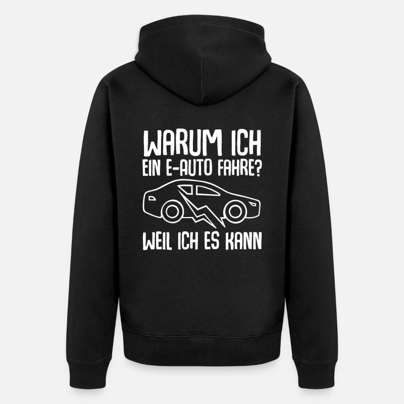 E-Auto Elektroauto - Unisex Premium Bio Zip Hoodie - Schwarz