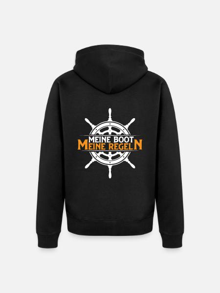 Mein Boot meine Regeln - Unisex Premium Bio Zip Hoodie - Schwarz