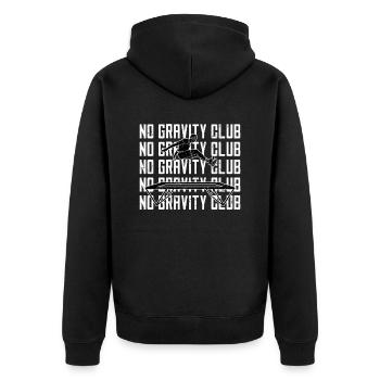 Trampolin Gymnastik Fitness-Turner Turnsport - Unisex Premium Bio Zip Hoodie - Schwarz - Hinten - Nico (187cm)