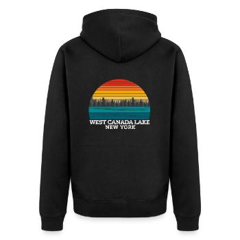 Ouest Canada Lac New York - Veste à capuche bio Premium Unisexe - noir - Dos - Nico (187cm)
