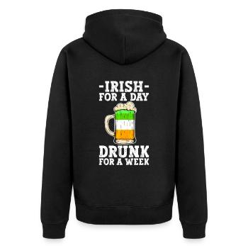Irlande Irlandais drôle de dicton de la Saint-Patrick - Veste à capuche bio Premium Unisexe - noir - Dos - Nico (187cm)