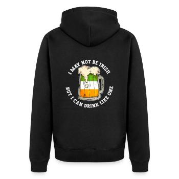 Irlande Irlandais drôle de dicton de la Saint-Patrick - Veste à capuche bio Premium Unisexe - noir - Dos - Nico (187cm)