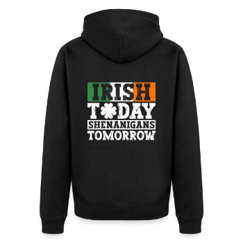 Irlande Irlandais drôle de dicton de la Saint-Patrick - Veste à capuche bio Premium Unisexe - noir - Dos - Nico (187cm)