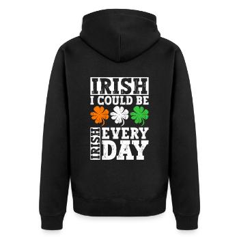 Irlande Irlandais drôle de dicton de la Saint-Patrick - Veste à capuche bio Premium Unisexe - noir - Dos - Nico (187cm)