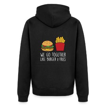 Drôle de citation de hamburger Cheeseburger Lover - Veste à capuche bio Premium Unisexe - noir - Dos - Nico (187cm)