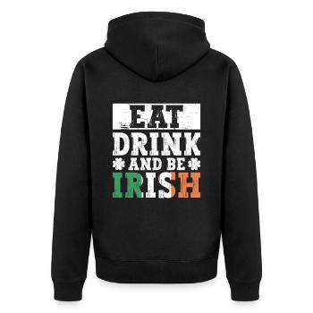 Irlande Irlandais drôle de dicton de la Saint-Patrick - Veste à capuche bio Premium Unisexe - noir - Dos - Nico (187cm)