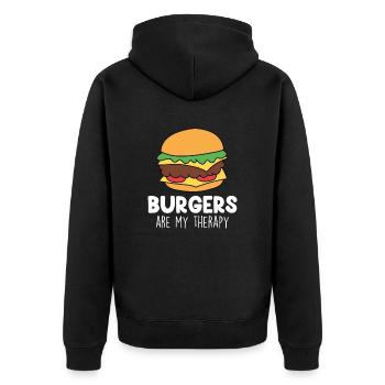 Drôle de citation de hamburger Cheeseburger Lover - Veste à capuche bio Premium Unisexe - noir - Dos - Nico (187cm)
