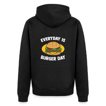Drôle de citation de hamburger Cheeseburger Lover - Veste à capuche bio Premium Unisexe - noir - Dos - Nico (187cm)