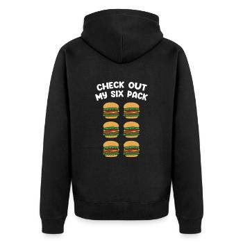 Drôle de citation de hamburger Cheeseburger Lover - Veste à capuche bio Premium Unisexe - noir - Dos - Nico (187cm)