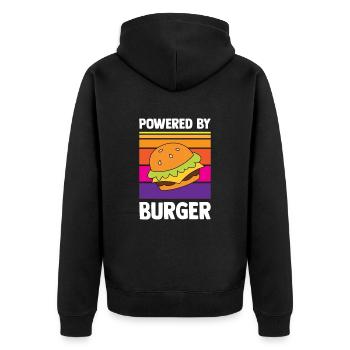 Drôle de citation de hamburger Cheeseburger Lover - Veste à capuche bio Premium Unisexe - noir - Dos - Nico (187cm)