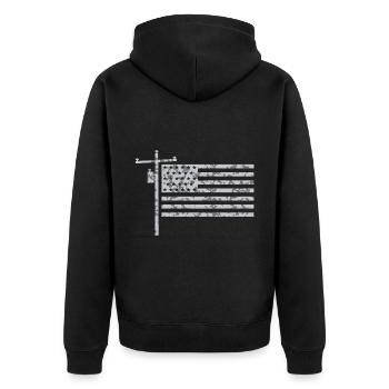 Patriotic USA Flag Lineman pour Lineman - Veste à capuche bio Premium Unisexe - noir - Dos - Nico (187cm)