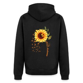 ADHD Awareness For ADHD Awareness Month - Unisex Premium Organic Zip Hoodie - black - Back - Nico (187cm)