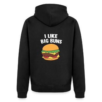 Cheeseburger Fast Food Burger Liebhaber - Unisex Premium Bio Zip Hoodie - Schwarz - Hinten - Nico (187cm)