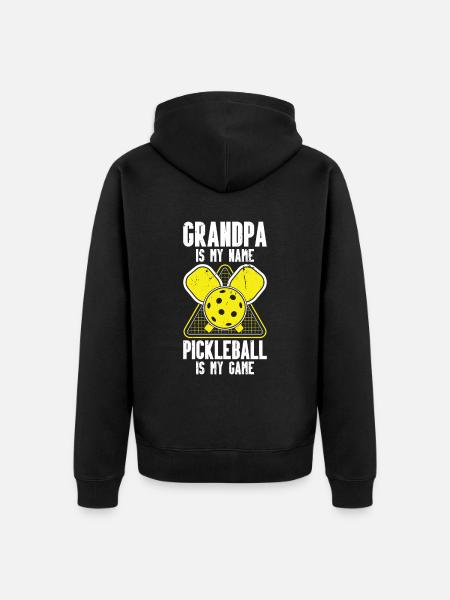 Grandpa Pickleball Paddle - Unisex Premium Organic Zip Hoodie - black