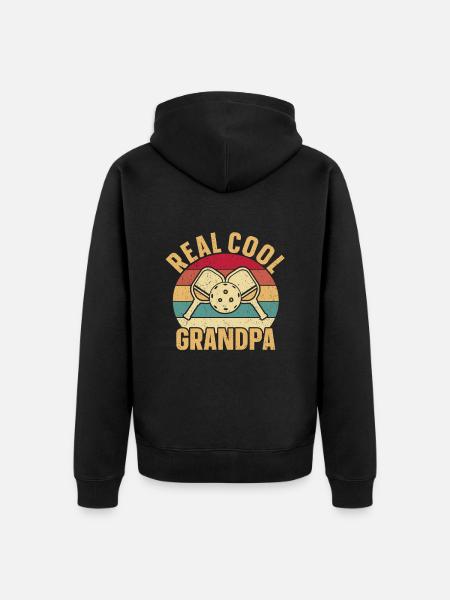 Grandpa Pickleball Paddle - Unisex Premium Organic Zip Hoodie - black