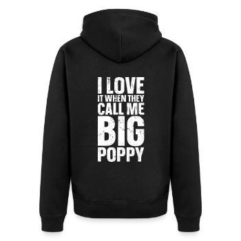 Pêche coquelicot Pêcheur pavillon américain Poppi - Veste à capuche bio Premium Unisexe - noir - Dos - Nico (187cm)