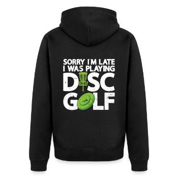 Disque de golf Frisbee - Veste à capuche bio Premium Unisexe - noir - Dos - Nico (187cm)