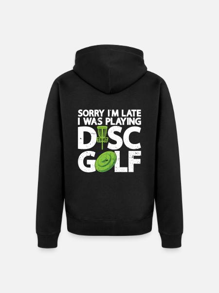 Golf Disc Frisbee - Unisex Premium Organic Zip Hoodie - black