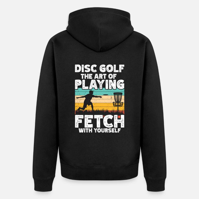 Disque de golf Frisbee - Veste à capuche bio Premium Unisexe - noir