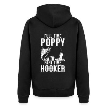 Pêche coquelicot Pêcheur pavillon américain Poppi - Veste à capuche bio Premium Unisexe - noir - Dos - Nico (187cm)