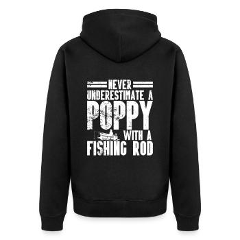 Pêche coquelicot Pêcheur pavillon américain Poppi - Veste à capuche bio Premium Unisexe - noir - Dos - Nico (187cm)