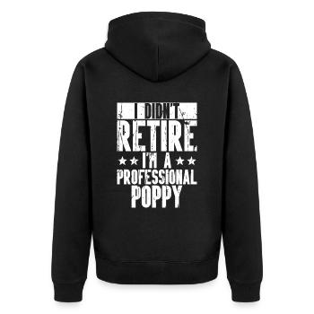 Pêche coquelicot Pêcheur pavillon américain Poppi - Veste à capuche bio Premium Unisexe - noir - Dos - Nico (187cm)