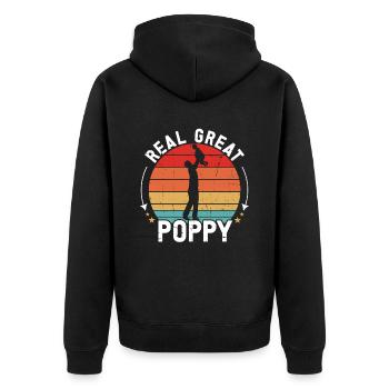 Pêche coquelicot Pêcheur pavillon américain Poppi - Veste à capuche bio Premium Unisexe - noir - Dos - Nico (187cm)