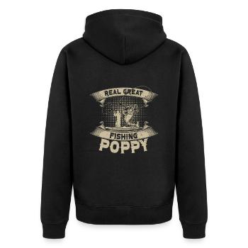 Pêche coquelicot Pêcheur pavillon américain Poppi - Veste à capuche bio Premium Unisexe - noir - Dos - Nico (187cm)