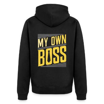 Mon propre patron freelance indépendant - Veste à capuche bio Premium Unisexe - noir - Dos - Nico (187cm)