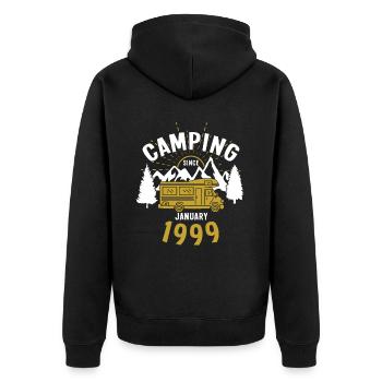 Anniversaire: Camping depuis janvier 1999 Camping-car - Veste à capuche bio Premium Unisexe - noir - Dos - Nico (187cm)