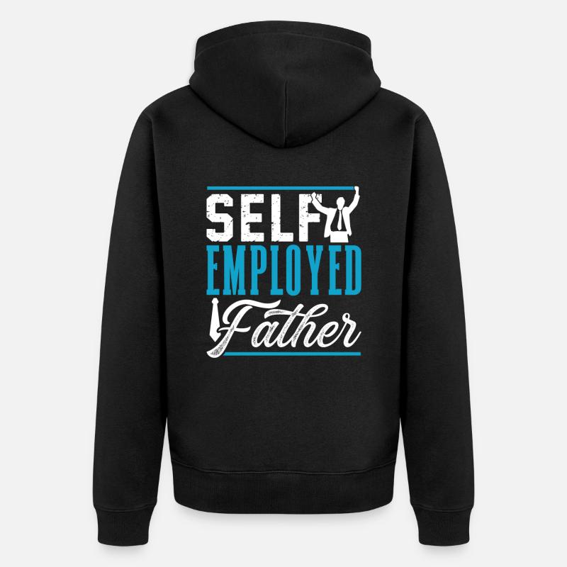 Self-employed father Self-employed Freelancer - Unisex Premium Organic Zip Hoodie - black
