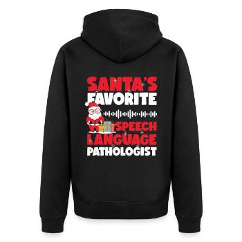 Speech Therapist Therapy Assistant - Unisex Premium Organic Zip Hoodie - black - Back - Nico (187cm)