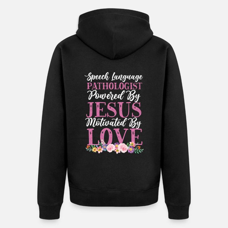 Speech Therapist Therapy Assistant - Unisex Premium Bio Zip Hoodie - Schwarz