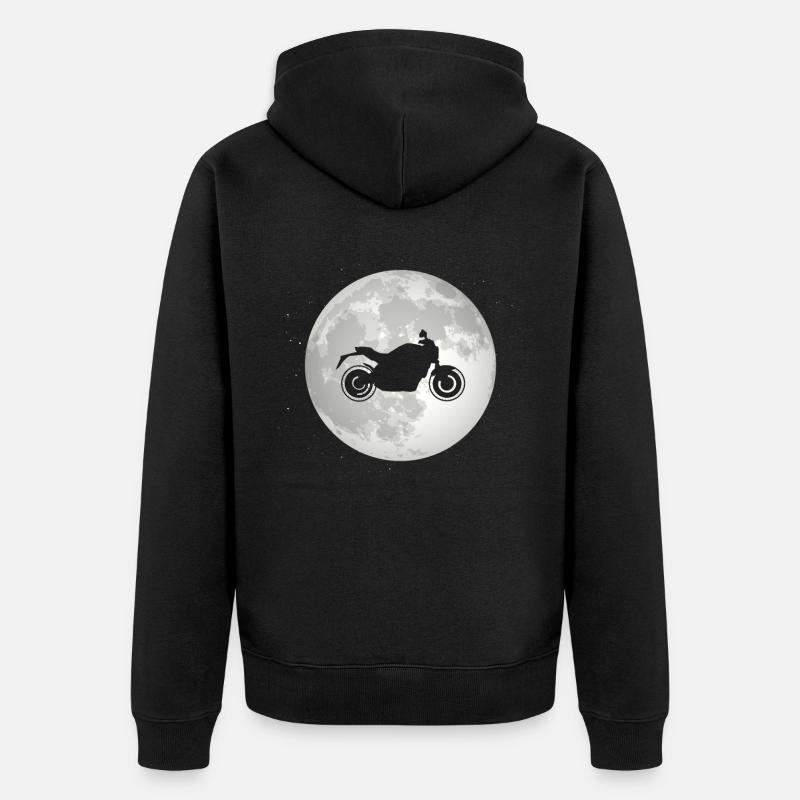 Pleine Lune - Moto - - Veste à capuche bio Premium Unisexe - noir