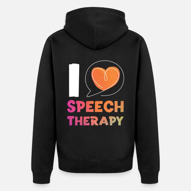 Speech Therapist Therapy Assistant - Unisex Premium Bio Zip Hoodie - Schwarz