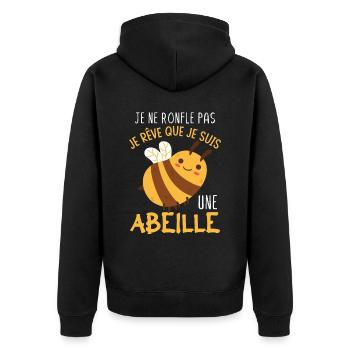 Diction Abeilles Enfant Drole - Veste à capuche bio Premium Unisexe - noir - Dos - Nico (187cm)