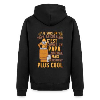 Papa Apiculteur Apiculture - Veste à capuche bio Premium Unisexe - noir - Dos - Nico (187cm)
