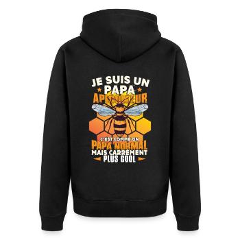 Papa Apiculteur Apiculture - Veste à capuche bio Premium Unisexe - noir - Dos - Nico (187cm)