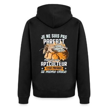 Apiculteur Abeilles Apiculture - Veste à capuche bio Premium Unisexe - noir - Dos - Nico (187cm)