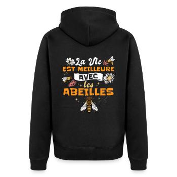 La Vie Est Meilleure Avec Les Abeilles - Veste à capuche bio Premium Unisexe - noir - Dos - Nico (187cm)