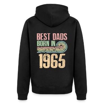 Les meilleurs pères sont nés en 1965, 58 ans, - Veste à capuche bio Premium Unisexe - noir - Dos - Nico (187cm)