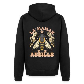 La Maman Abeille - Veste à capuche bio Premium Unisexe - noir - Dos - Nico (187cm)