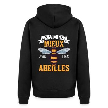Apiculture Apicultrice Apiculteur - Veste à capuche bio Premium Unisexe - noir - Dos - Nico (187cm)