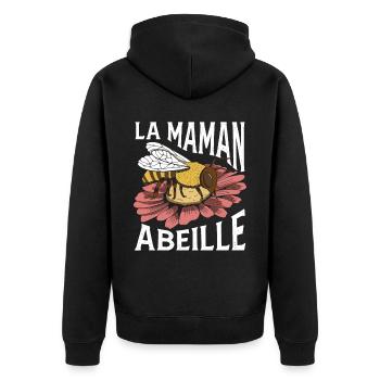 Maman Apicultrice Fête Des Mères - Veste à capuche bio Premium Unisexe - noir - Dos - Nico (187cm)