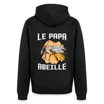 Le Papa Abeille - Veste à capuche bio Premium Unisexe - noir - Dos - Nico (187cm)