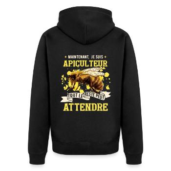 Je Suis Apiculteur - Veste à capuche bio Premium Unisexe - noir - Dos - Nico (187cm)