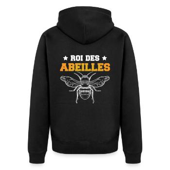 Roi Des Abeilles - Veste à capuche bio Premium Unisexe - noir - Dos - Nico (187cm)