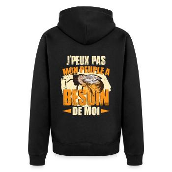 Mon Peuple Besoin De Moi - Veste à capuche bio Premium Unisexe - noir - Dos - Nico (187cm)