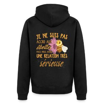 Apiculteur Apicultrice - Veste à capuche bio Premium Unisexe - noir - Dos - Nico (187cm)